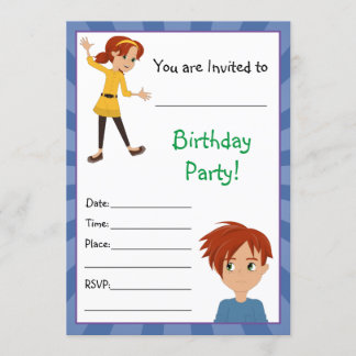 Opgroeien met Abbey en Sam Invitations Kaart