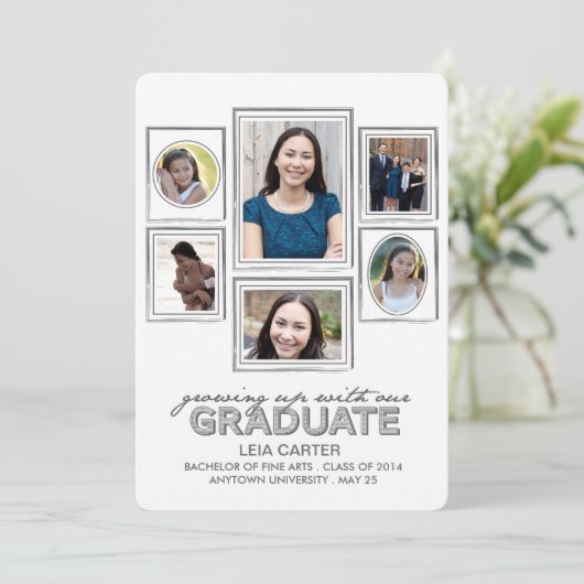 Opgroeien met afstudeeraankondiging aankondiging (Staand voorkant)