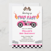 Opgroeien met twee snelle rode raceauto 1e verjaar kaart (Voorkant)