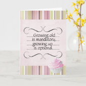 Opgroeien Oude Verjaardag Kaart (Gele Bloem)