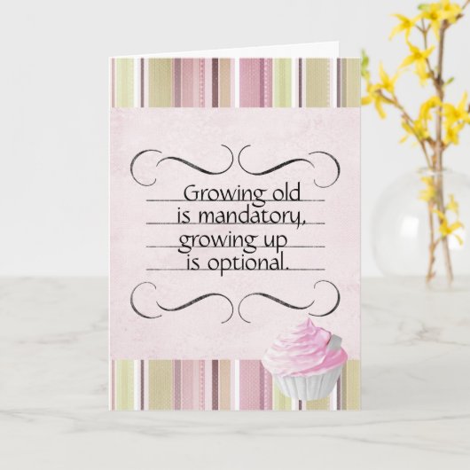 Opgroeien Oude Verjaardag Kaart (Gele Bloem)