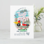 Opgroeien tot snel 2e verjaardagsfeestje kaart (Staand voorkant)