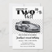 Opgroeien tot snelle 2e verjaardag moderne raceaut kaart (Voorkant)