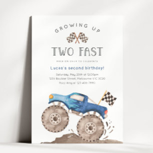 Opgroeien tot twee snelle blauwe monstertruck verj kaart