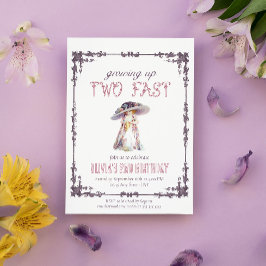 Opgroeien tot twee snelle  meisje verjaardag kaart