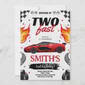 Opgroeien tot twee snelle race auto jongen verjaar kaart (Voorkant)
