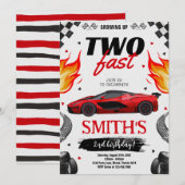 Opgroeien tot twee snelle race auto jongen verjaar kaart (Voorkant / Achterkant)