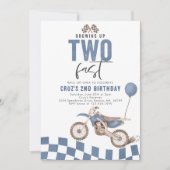 Opgroeien twee Fast Blue Dirt Bike Boy Verjaardag Kaart (Voorkant)