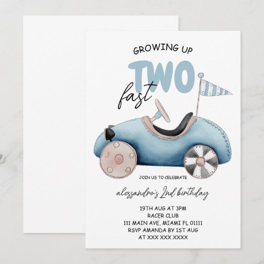Opgroeien Twee Fast Boy 2e verjaardag Kaart (Voorkant / Achterkant)