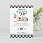 Opgroeien Twee Fast Boy Verjaardagsauto  Kleur Kaart (Staand voorkant)