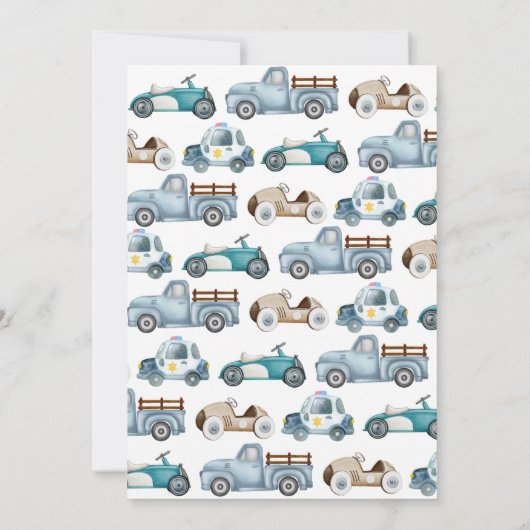 Opgroeien Twee Fast Boy Verjaardagsauto  Kleur Kaart (Achterkant)