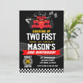 Opgroeien Twee Fast Boys Red Race auto 2e verjaard Kaart (Staand voorkant)
