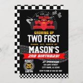 Opgroeien Twee Fast Boys Red Race auto 2e verjaard Kaart (Voorkant / Achterkant)