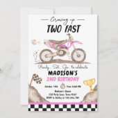 Opgroeien Twee Fast Dirt Bike Meisje Verjaardag Kaart (Voorkant)