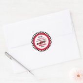 OPGROEIEN TWEE Fast Race Car Boy 2e Verjaardag Pap Ronde Sticker (Envelop)