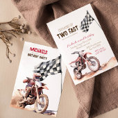 Opgroeien TWEE Fast Red Dirt Bike 2e verjaardag Kaart