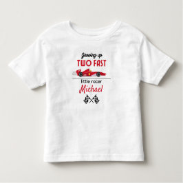Opgroeien Twee Fast Red Race Car Boy 2e verjaardag Kinder Shirts