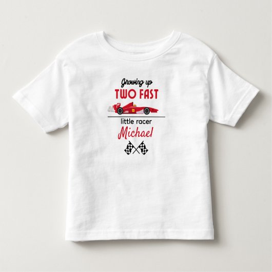 Opgroeien Twee Fast Red Race Car Boy 2e verjaardag Kinder Shirts (Voorkant)