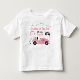 Opgroeien Twee Snel Festive Roze Raceauto Verjaard Kinder Shirts