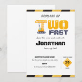 Opgroeien twee snelle bouw jongen verjaardag kaart (Voorkant / Achterkant)