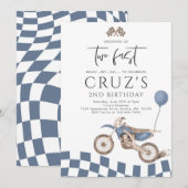 Opgroeien twee snelle gele crossmotor jongen verja kaart (Voorkant / Achterkant)