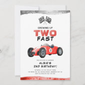 Opgroeien TWEE snelle kleine racer 2e verjaardag Kaart (Voorkant)