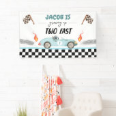 Opgroeien twee snelle race auto 2e verjaardag acht spandoek (Insitu)