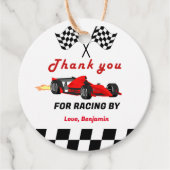 OPGROEIEN TWEE snelle race auto jongen 2e verjaard Bedankjes Labels (Voorkant)