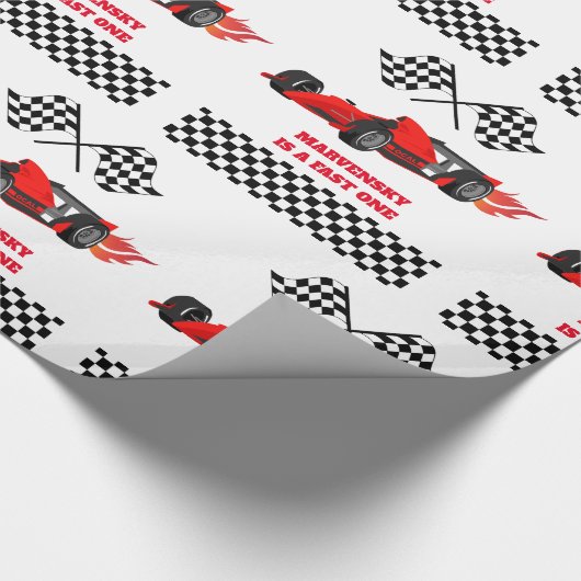 OPGROEIEN TWEE snelle race auto jongen 2e verjaard Cadeaupapier (Hoek)