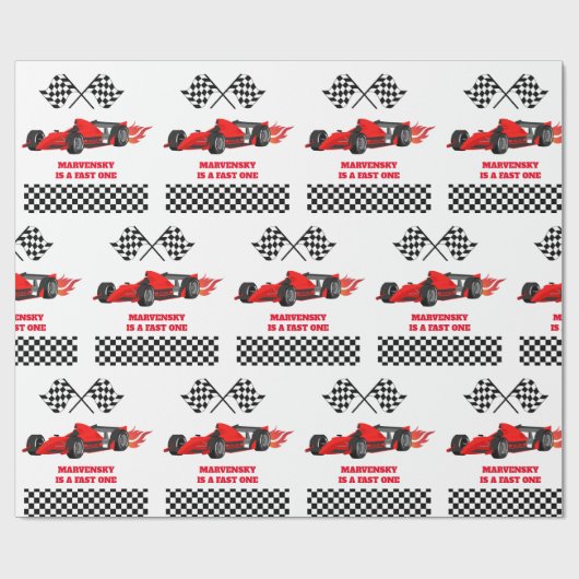 OPGROEIEN TWEE snelle race auto jongen 2e verjaard Cadeaupapier (Vlak)