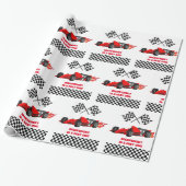 OPGROEIEN TWEE snelle race auto jongen 2e verjaard Cadeaupapier (Uitgerold)