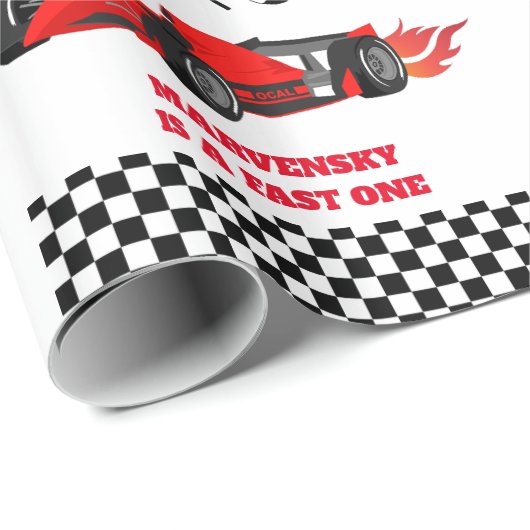 OPGROEIEN TWEE snelle race auto jongen 2e verjaard Cadeaupapier (Rol Hoek)