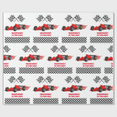 OPGROEIEN TWEE snelle race auto jongen 2e verjaard Cadeaupapier (Vlak)