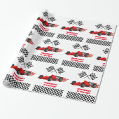 OPGROEIEN TWEE snelle race auto jongen 2e verjaard Cadeaupapier (Uitgerold)