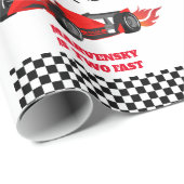 OPGROEIEN TWEE snelle race auto jongen 2e verjaard Cadeaupapier (Rol Hoek)