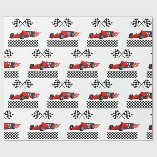 OPGROEIEN TWEE snelle race auto jongen 2e verjaard Cadeaupapier (Vlak)