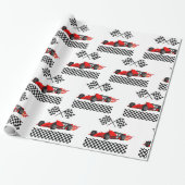 OPGROEIEN TWEE snelle race auto jongen 2e verjaard Cadeaupapier (Uitgerold)