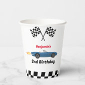 OPGROEIEN TWEE snelle race auto jongen 2e verjaard Papieren Bekers (Achterkant)