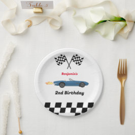 OPGROEIEN TWEE snelle race auto jongen 2e verjaard Papieren Bordje