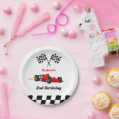 OPGROEIEN TWEE snelle race auto jongen 2e verjaard Papieren Bordje (Feest)