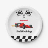 OPGROEIEN TWEE snelle race auto jongen 2e verjaard Papieren Bordje (Voorkant)