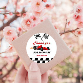 OPGROEIEN TWEE snelle race auto jongen 2e verjaard Ronde Sticker