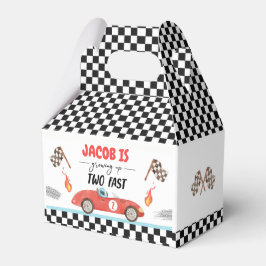 Opgroeien twee snelle race auto jongen tweede verj bedankdoosjes