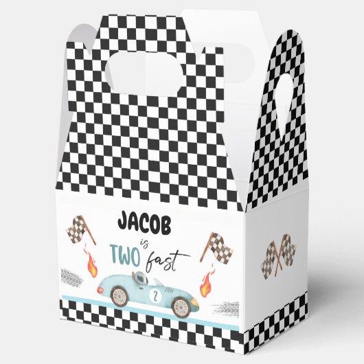 Opgroeien twee snelle race auto jongen tweede verj bedankdoosjes (Geopend)