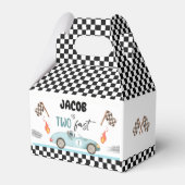 Opgroeien twee snelle race auto jongen tweede verj bedankdoosjes (Voorkant Zijde)