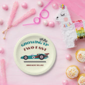 Opgroeien twee snelle retro race auto tweede verja papieren bordje (Feest)
