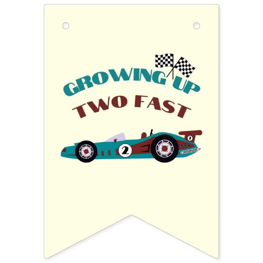 Opgroeien twee snelle retro race auto tweede verja vlaggetjes (Eerste vlag)