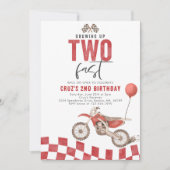 Opgroeien twee snelle rode crossmotor jongen verja kaart (Voorkant)