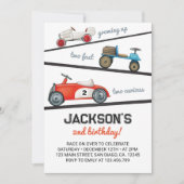 Opgroeien twee snelle verjaardag uitnodiging race (Voorkant)