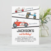 Opgroeien twee snelle verjaardag uitnodiging race (Staand voorkant)